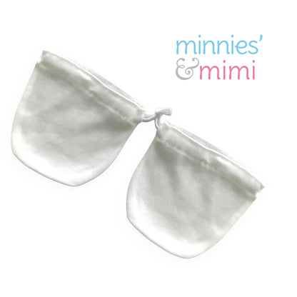 Minnies' & Mimi Cotton Mittens with Color Piping for Newborn Babies for 0-6 Months Available in W, WB, WP, WY,WM, P,B,Y,MG