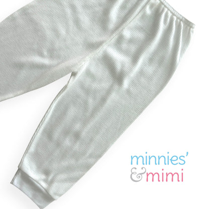 Minnies' & Mimi Cotton Stretchable White Pajama with Cuffs for Toddler 6 Months to 2 Years Old by 3pcs or 1pcs Available in Small Medium and Large