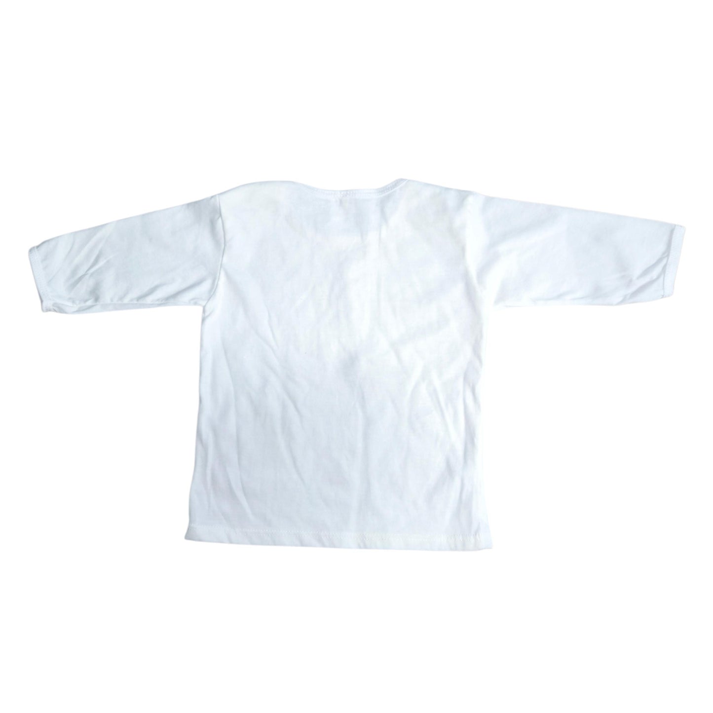 Minnies' & Mimi T-Shirt with Button Long Sleeves for New Born Infant 3pcs Color White Available in Medium and Large