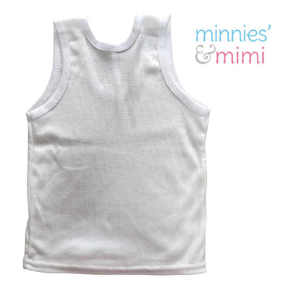 Minnies & Mimi Plain White Stretchability Sando Cotton for 6-24 Months 3Pcs Available Small Medium Large