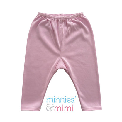 Minnies' & Mimi Cotton New Born Pajama Bottoms For 0-6 Months Available in White, Mint Green, Blue, Yellow and Pink