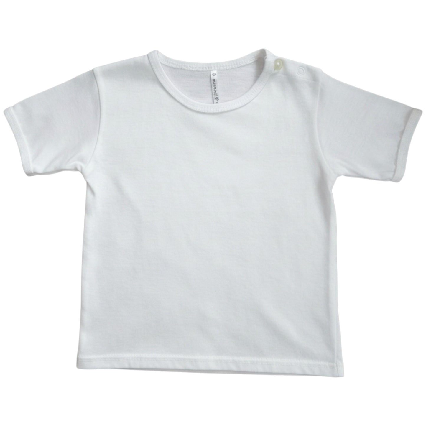 Minnies' & Mimi T-Shirt Button Short Sleeves For New Born Infant 1Pcs Color White Available in Medium and Large