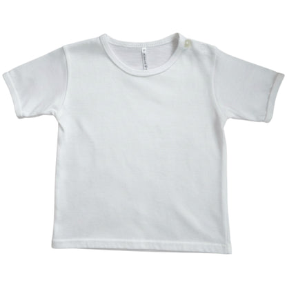 Minnies' & Mimi T-Shirt Button Short Sleeves For New Born Infant 1Pcs Color White Available in Medium and Large