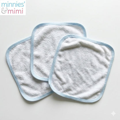 Minnies' & Mimi Cotton Towelette Face Towel for Newborns, Infants, Toddlers (0–6 Months) (6–12 Months)(1–3 Years) Available W,WP,WB 3pcs