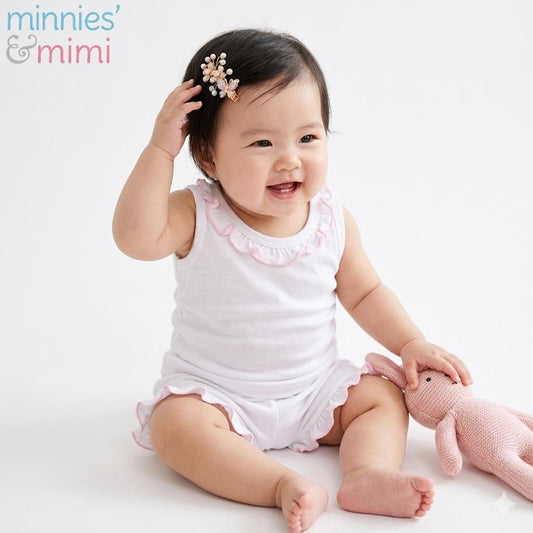 Minnies' & Mimi Cotton Sando/Short Raffles Design 3 SET for (6m-12m old) Available WP Size S,M,L