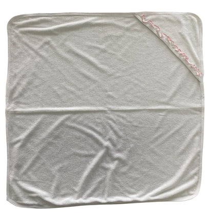 Minnies' & Mimi Bath Towel with Pink Ruffles 27 Inches x 27 Inches for 0-24 Months