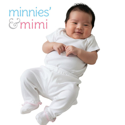 Minnies' & Mimi Cotton Pajama with Pink Ruffles for Newborn Infant Available in Small Medium Large Free Size