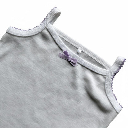 Minnies' & Mimi Cotton Tank Top Stretchable Spaghetti Strap with Small Ribbon and Fagoting for Toddlers (6m to 2yrs old) Avail. P,Y.V Size S/M/L 1PCS