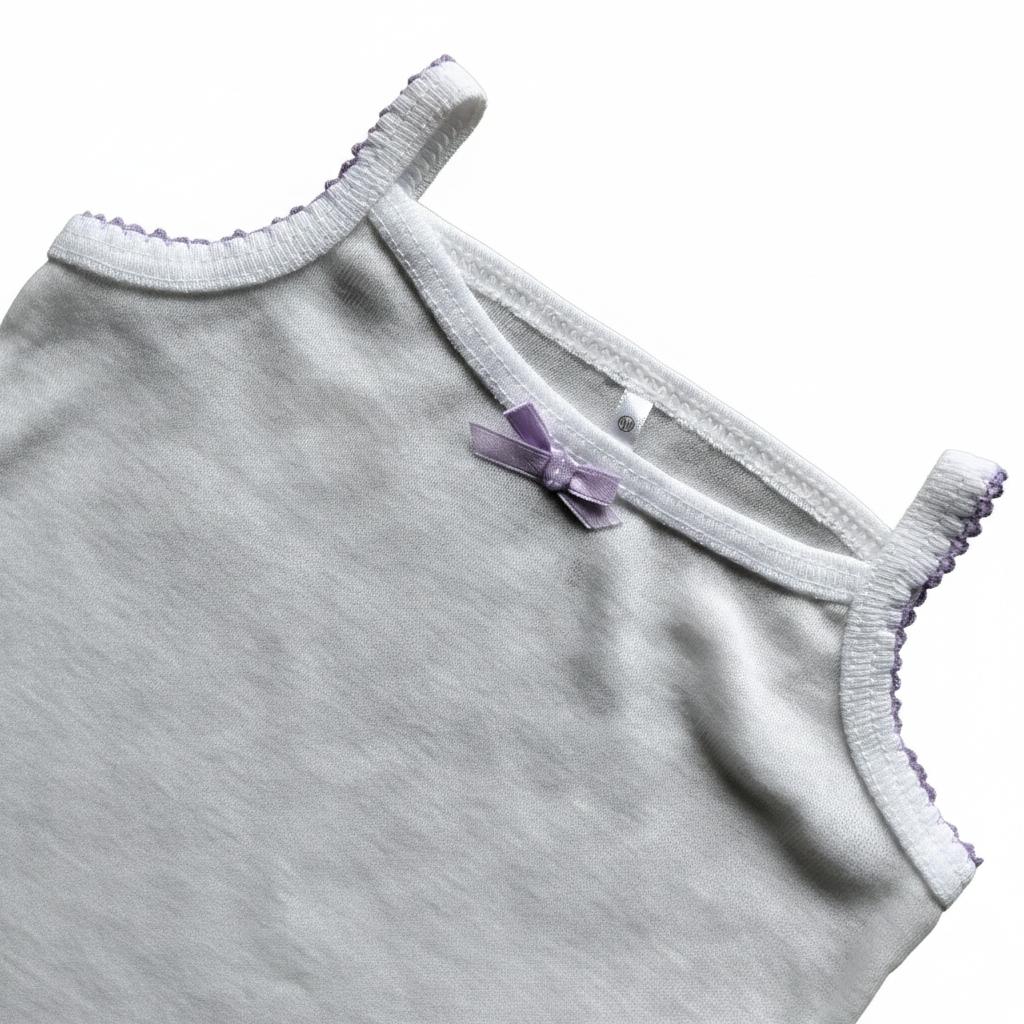 Minnies' & Mimi Cotton Tank Top stretchable Spaghetti Strap with Small Ribbon and Fagoting for Toddlers (6m to 2yrs old) Avail. P,Y.V Size S/M/L 3PCS