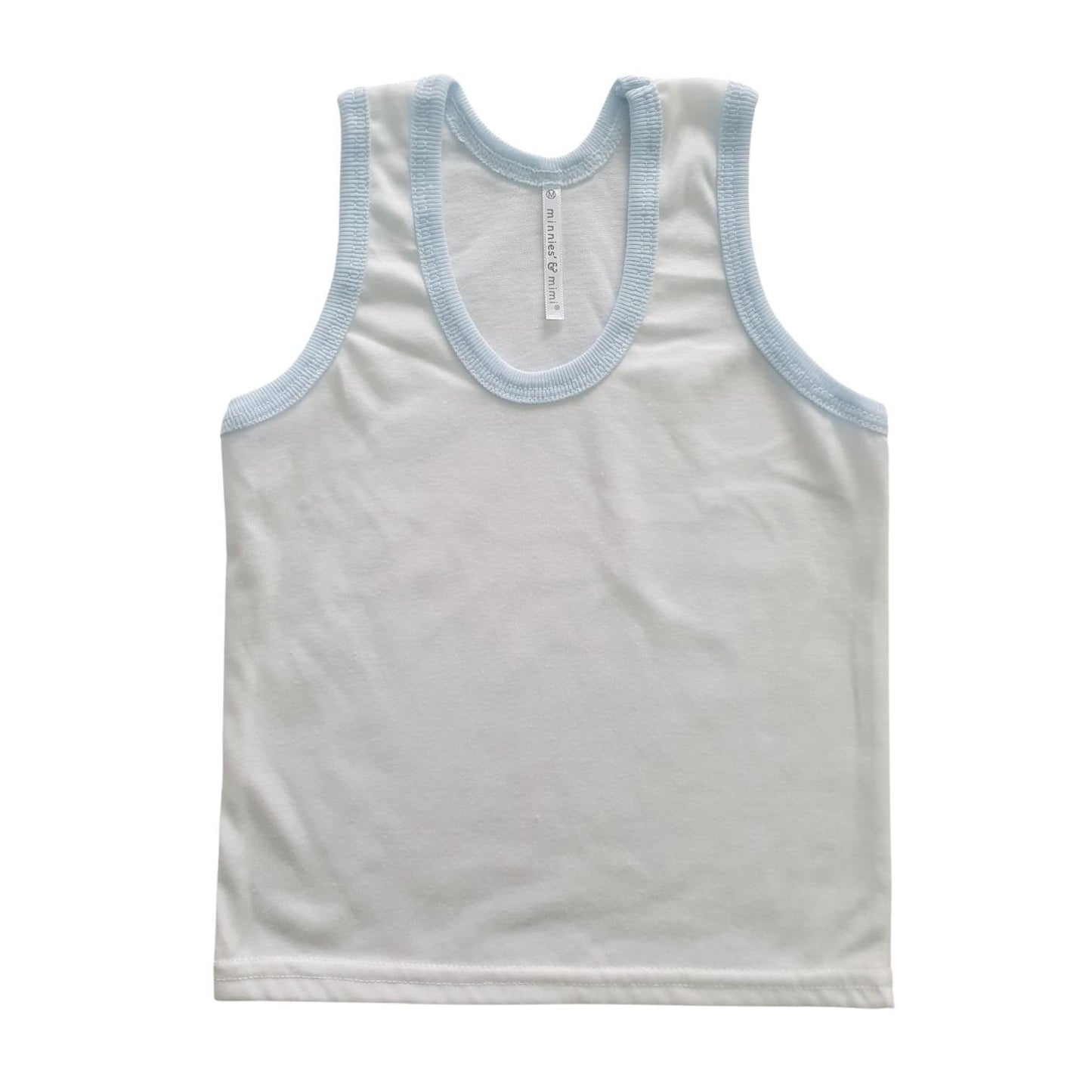 Minnies' & Mimi Cotton Sando for Toddler Available in White, Mint Green and Blue Sizes Small Medium Large