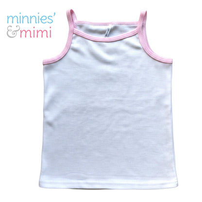 Minnies' & Mimi Stretchable Spaghetti Strap Sando for 1-2 Years Old 3Pcs Available in White or White Pink Size L or XL