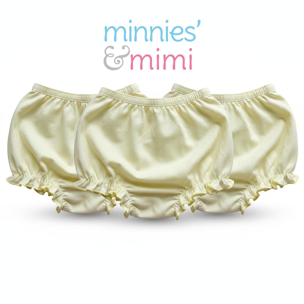 Minnies' & Mimi Lettuce Edge Baby Panty 0-24 Month 3Pcs Available color White Pink, White Yellow and Pink, Yellow Size S M L