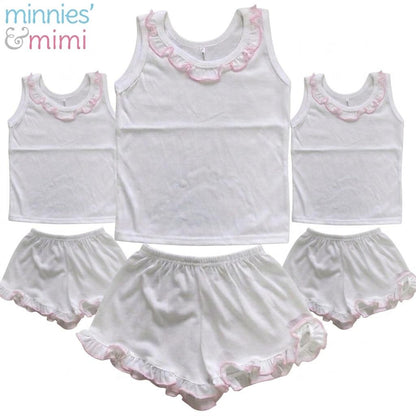 Minnies' & Mimi Cotton Sando/Short Raffles Design 3 SET for (6m-12m old) Available WP Size S,M,L