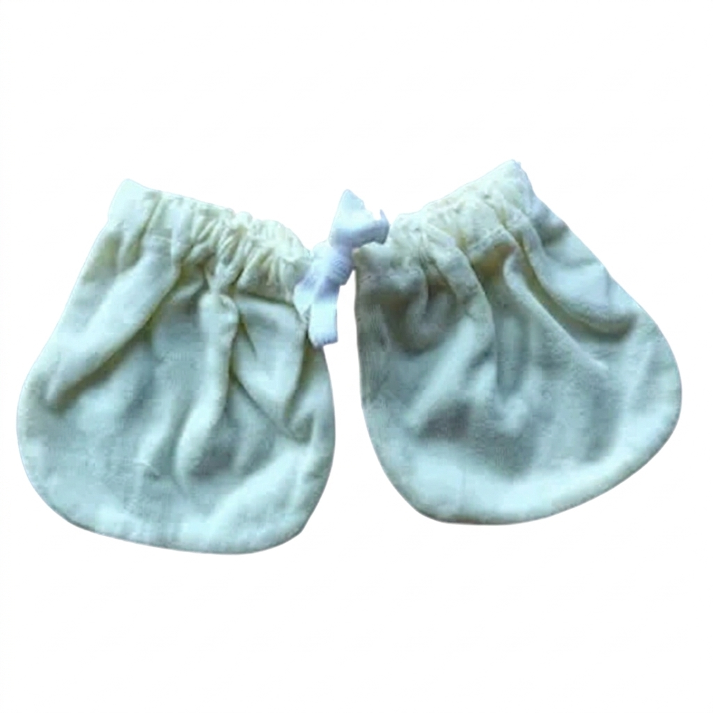 Minnies' & Mimi Cotton Mittens with Color Piping for Newborn Babies for 0-6 Months Available in W, WB, WP, WY,WM, P,B,Y,MG