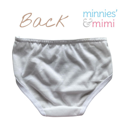 Minnies & Mimi Cotton White Panty For Toddlers 1-2 Years Old Available in Small Medium and Large