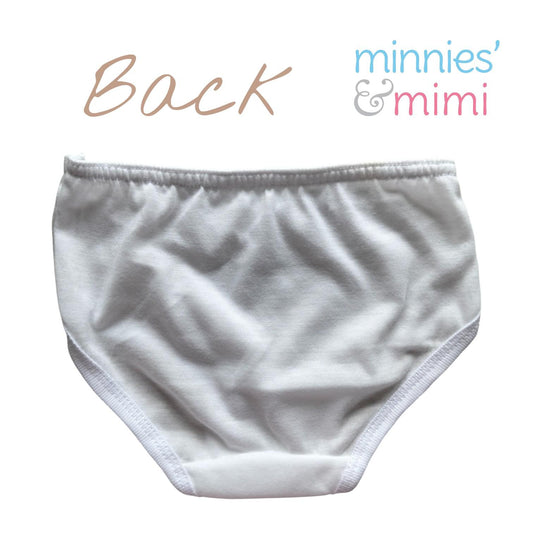 Minnies & Mimi Cotton White Panty For Toddlers 1-2 Years Old Available in Small Medium and Large