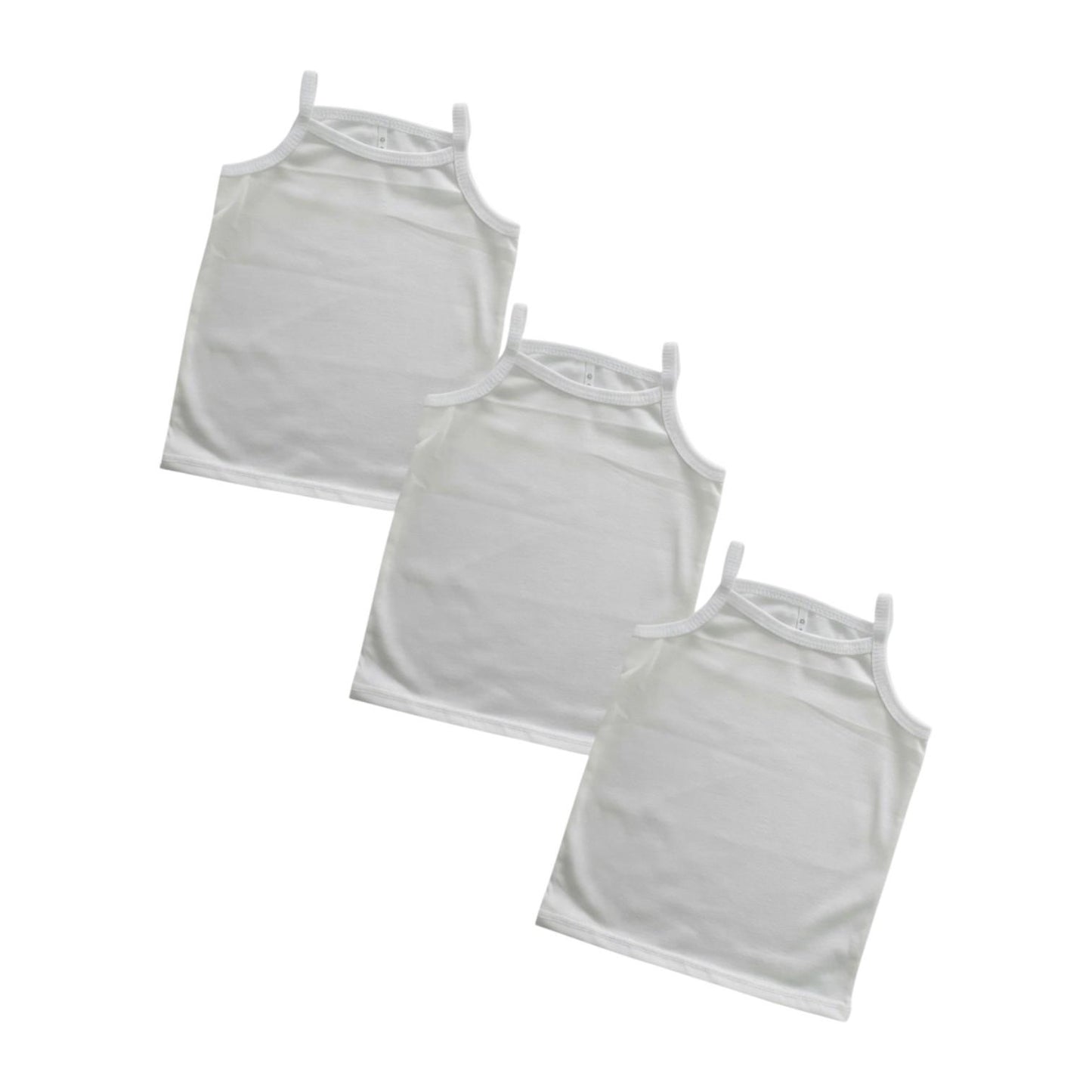 Minnies' & Mimi Cotton Spaghetti Strap White for Toddlers by 3pcs Available in Small Medium Large  Color White