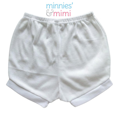 Minnies' & Mimi Stretchable Cotton Shorts with White Cuffs for toddlers 3 months to 24 months (2 years) by 1pcs Available S,M,L
