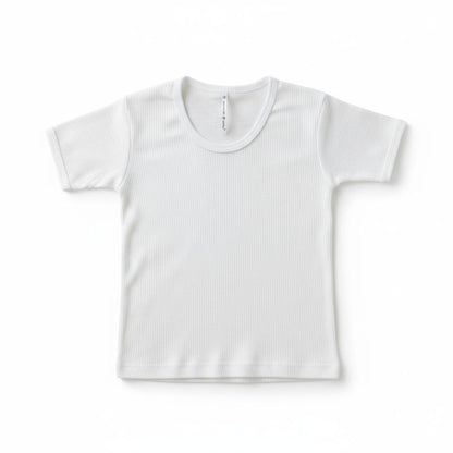 Minnies' & Mimi Ultra-Soft Stretchable White U-Neck T-shirt for Toddlers by 1-5 yrs old 1Pcs (Sizes S-M-L)