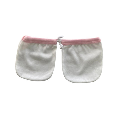 Minnies' & Mimi Cotton Mittens with Color Piping for Newborn Babies for 0-6 Months Available in W, WB, WP, WY,WM, P,B,Y,MG