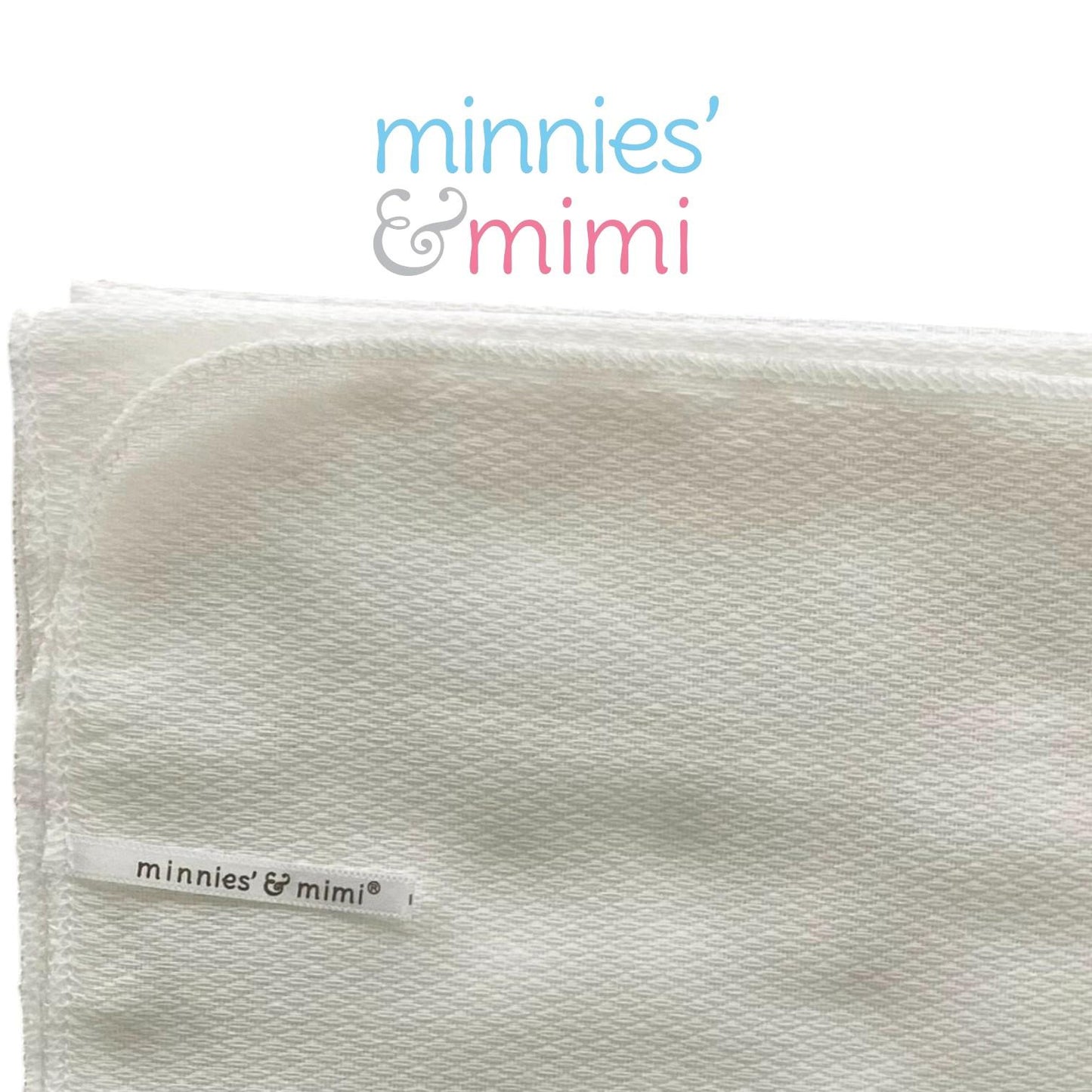 Minnies' & Mimi Cotton Birds Eye 70cm x 70cm Lampin Packaged by 1pc 6pcs or 12pcs White