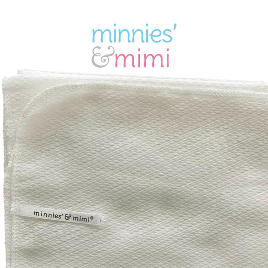 Minnies' & Mimi Cotton Birds Eye 70cm x 70cm Lampin Packaged by 1pc 6pcs or 12pcs White