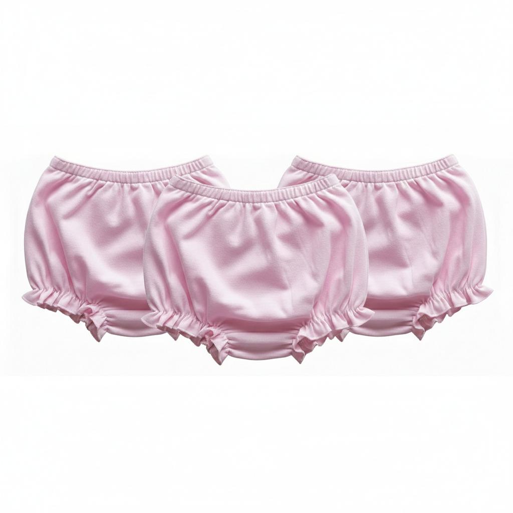 Minnies' & Mimi Lettuce Edge Baby Panty 0-24 Month 3Pcs Available color White Pink, White Yellow and Pink, Yellow Size S M L