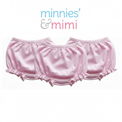 Minnies' & Mimi Lettuce Edge Baby Panty 0-24 Month 3Pcs Available color White Pink, White Yellow and Pink, Yellow Size S M L