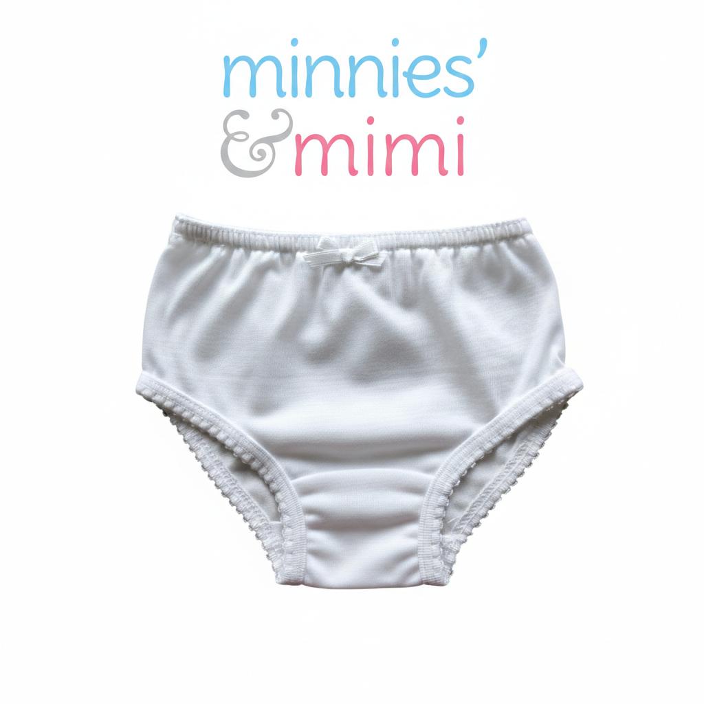 Minnies' & Mimi White Panty with Ribbon w/ Single Fagoting for (6m-12months) Available sizeS/M/L3pcs