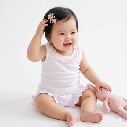 Minnies' & Mimi Cotton Sando/Short Raffles Design 1 SET for (6m-12m old) Available WP Size S,M,L