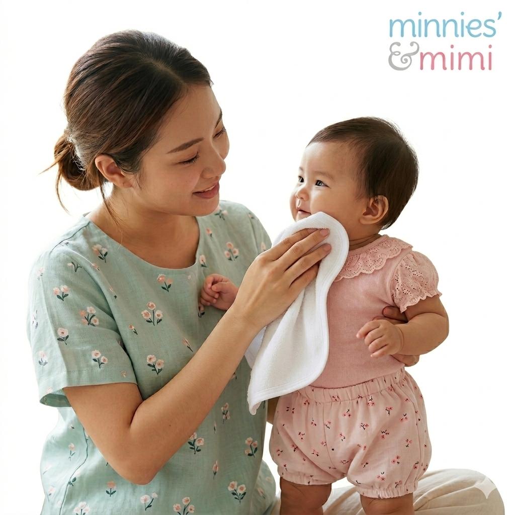 Minnies' & Mimi Cotton Towelette Face Towel for Newborns, Infants, Toddlers (0–6 Months) (6–12 Months)(1–3 Years) Available W,WP,WB 3pcs