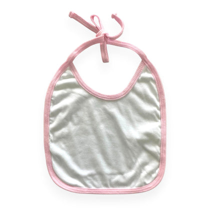 Minnies' & Mimi Cotton Bibs with Colored Piping for Toddlers 6 Months to 2 Years Old Available in Pink White and Blue
