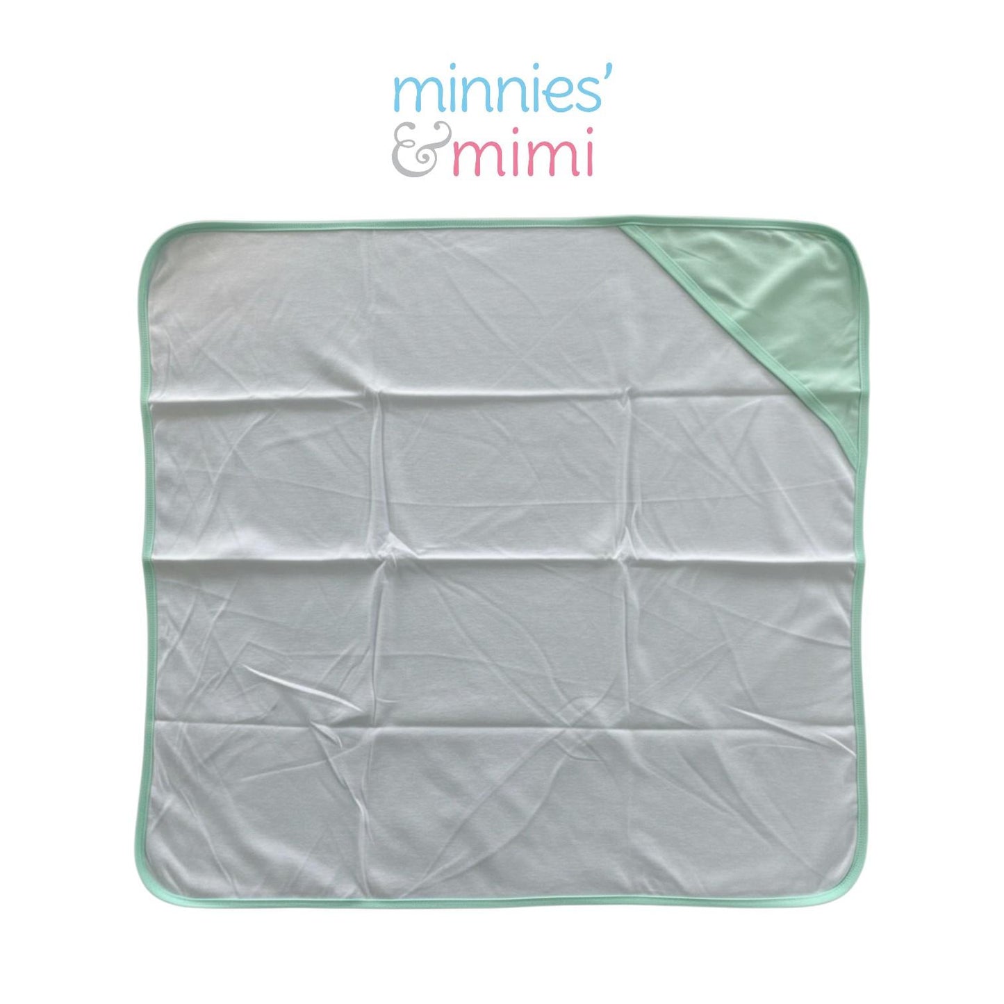 Minnies' & Mimi Cotton Receiving Blanket 27 inches x 27 Inches 68.58cm by 68.58cm for New Born Infant 0-6 Months Available in White, Pink, Blue, Yellow and Mint Green Colors