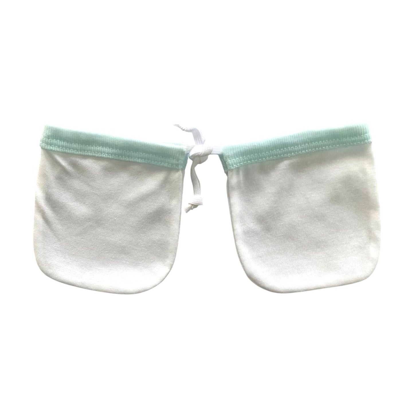 Minnies' & Mimi Cotton Mittens with Color Piping for Newborn Babies for 0-6 Months Available in W, WB, WP, WY,WM, P,B,Y,MG