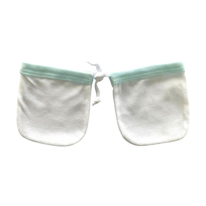 Minnies' & Mimi Cotton Mittens with Color Piping for Newborn Babies for 0-6 Months Available in W, WB, WP, WY,WM, P,B,Y,MG