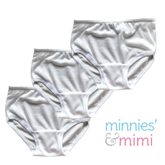 Minnies & Mimi Cotton White Panty For Toddlers 1-2 Years Old 3pcs Available in S,M,L