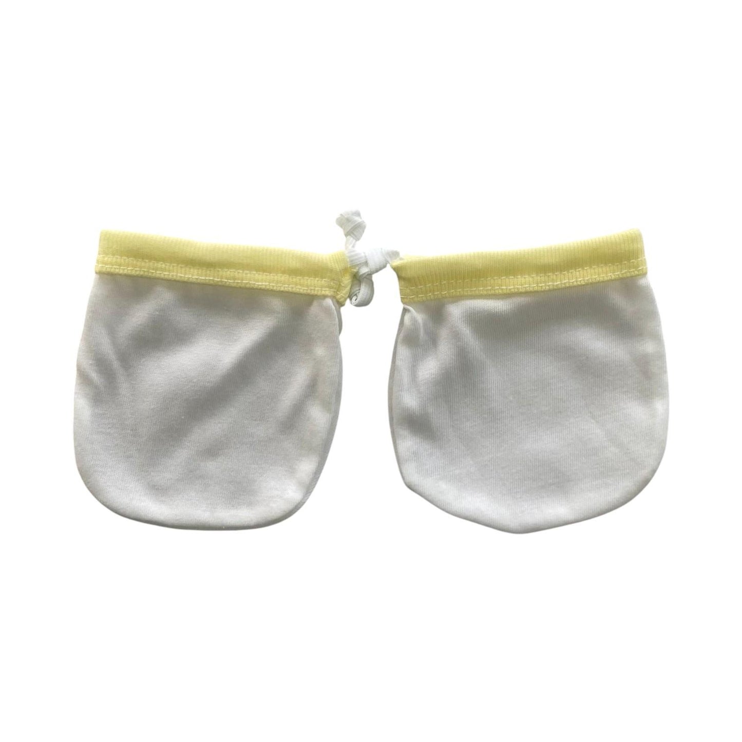 Minnies' & Mimi Cotton Mittens with Color Piping for Newborn Babies for 0-6 Months Available in W, WB, WP, WY,WM, P,B,Y,MG
