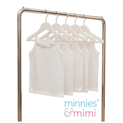 Minnies' & Mimi Tank Top Spaghetti Strap with Pink Ruffles for Toddlers 6 Months up to 2 Years of Age by 3pcs Available in Small Medium Large Color White Pink