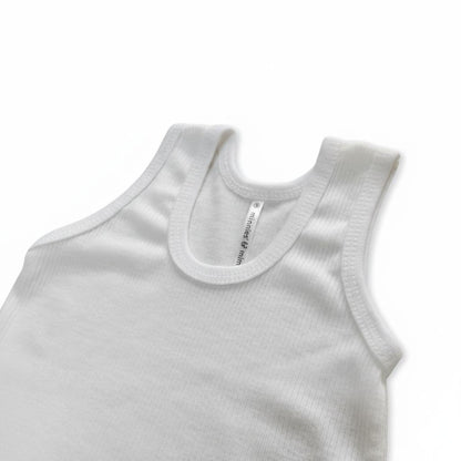 Minnies & Mimi Plain White Stretchability Sando Cotton for 6-24 Months 1Pcs Available Small Medium Large