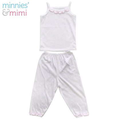 Minnies' & Mimi Cotton Spaghetti/Pajama Raffles Design 1 SET for (6m to 3yrs Old) Available WP Size S,M,L