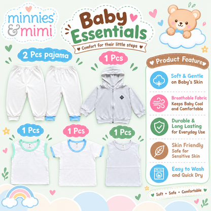 Minnies & Mimi Toddler Clothes Buddle Set 6pcs and 9Pcs Assorted Breathable Fabric For 1 to 4 Yrs Old S,M,L