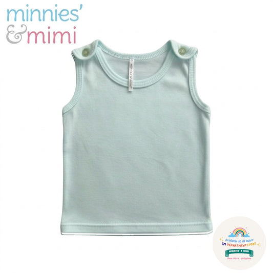 Minnies' & Mimi Sando Sabrina Cut Button Top for New Born Infant 1 Pc Available in White, Green, Blue And Yellow Sizes Small Medium Large