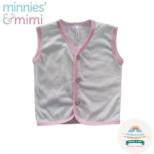 Minnies' & Mimi Front Button Down with Colored Trim for New Born Baby 1pc Per Order