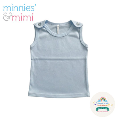 Minnies & Mimi Baby Clothes Sando Sabrina Cut Button Top for New Born Infant 1 Pc