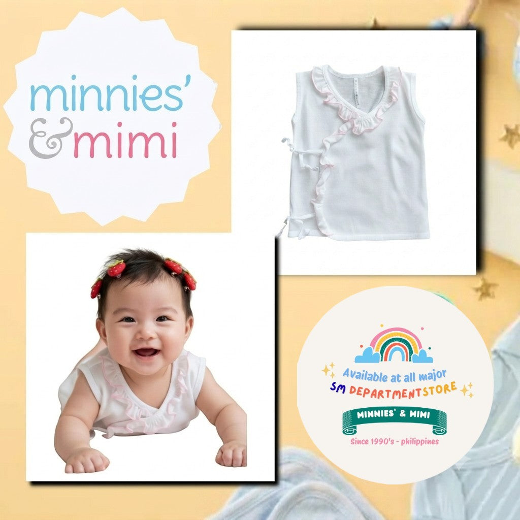 Minnies' & Mimi Tie Side Sleeveless with Pink Ruffles for New Born Infant 0-3 Months 1Pc Available in Small Medium Large
