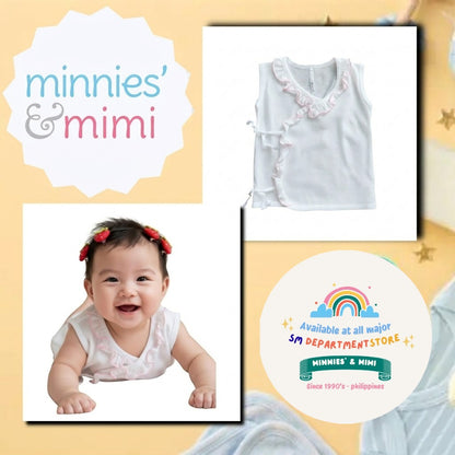 Minnies' & Mimi Tie Side Sleeveless with Pink Ruffles for New Born Infant 0-3 Months 1Pc Available in Small Medium Large