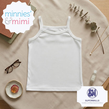 Minnies' & Mimi Cotton Spaghetti Strap White for Toddlers Available in Small Medium Large Color White