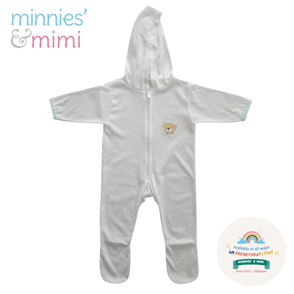 Minnies' and Mimi Onesies Full Body Jump Suit Long Sleeves Cotton by for 0-3 Months New Born Available in Pink, Blue, Mint Green Yellow White also with Piping Design