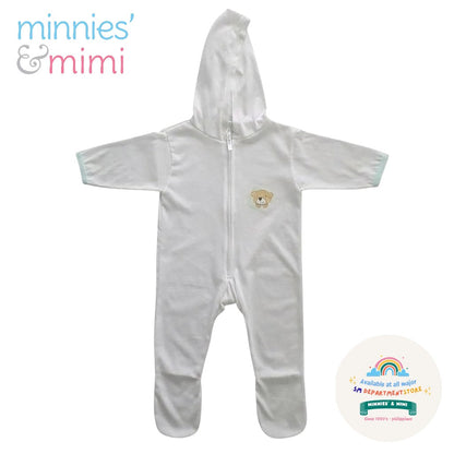 Minnies' and Mimi Onesies Full Body Jump Suit Long Sleeves Cotton by for 0-3 Months New Born Available in Pink, Blue, Mint Green Yellow White also with Piping Design