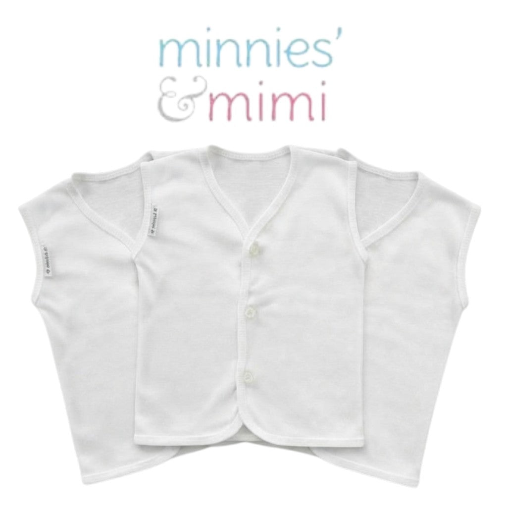 Minnie’s & Minni Baby Clothes Sleeveless Vest 3PCS Set Front Button | S-M-L | 0–6 Months | 3 Colors